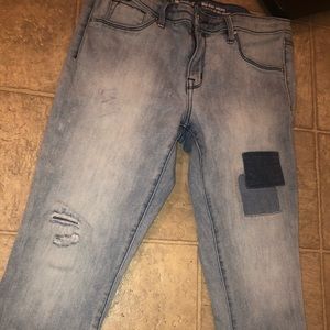 Light Denim Distressed Jean Leggings